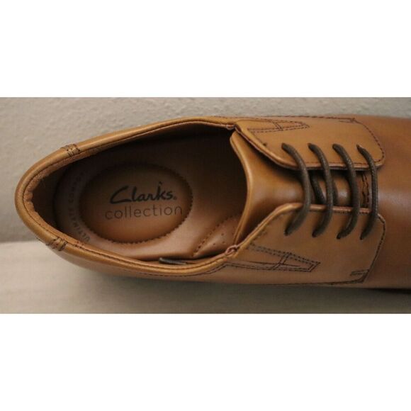 Clarks 26130096 Men's Sz 8.5W Dark Tan Leather Tilden Cap-Toe Dress Shoes - Picture 10 of 12